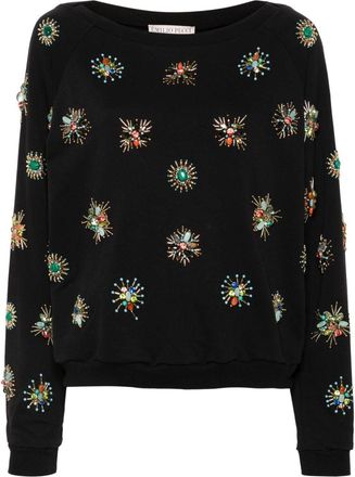 Pucci embroidered sweatshirt - women - Cotton - 42 - Black