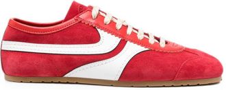Dries Van Noten Red Suede Sneakers With White Leather Accents