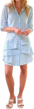 Finley Jenna Shirt Dress In Pastel Blue
