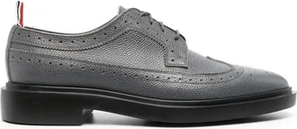 Thom Browne almond-toe leather brogues - women - Leather - 36.5 - Grey