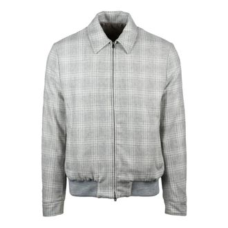 LUIGI BORRELLI NAPOLI Aviator Jacket - Heren - Bomber jackets - Grijs - M - Wol - Jassen