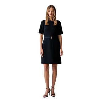 Joop Dehlia Jurk - Dames - Korte kleedjes - Blauw - L - Polyester - Kleedjes