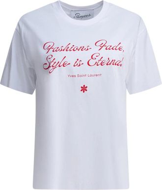 Semper Quote Grafisch T-shirt - Dames - T-shirts - Wit - XS - Katoen - Tops
