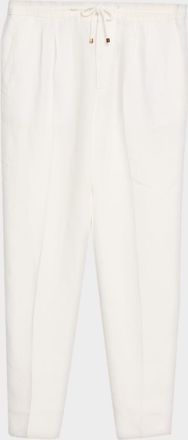Brunello Cucinelli Men & apos;s Dyed Linen Pleated Drawstring Pants
