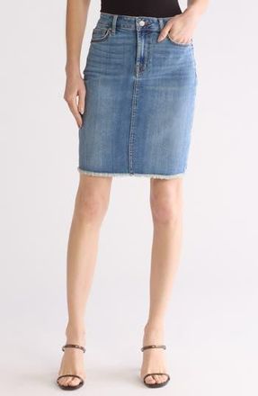 Seven 7 Fray Hem Denim Pencil Skirt in Saltwater W/Vintage Fray Hem at Nordstrom Rack, Size 34