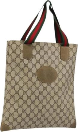 Gucci Pre-owned Vintage Tote Bag - Dames - Vintage Shopper - Beige - ONE Size - Leer - Vintage