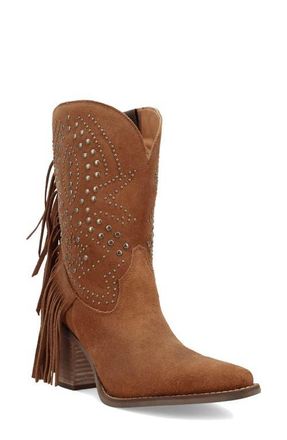 Dingo Star Power Fringe & Stud Western Boot in Camel at Nordstrom, Size 9.5