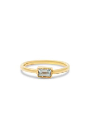 Argento Vivo Blue Topaz Baguette Ring in Gold at Nordstrom, Size 8