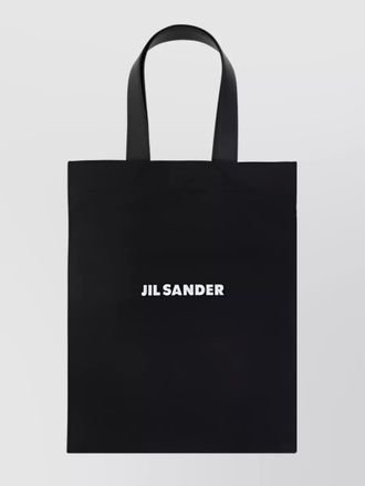 Jil Sander linen blend medium logo-print tote bag