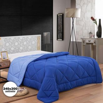 Herzberg Herzberg Hg-2420bco: Edred&oacute;n De Microfibra Bicolor - 240x200cm Azul