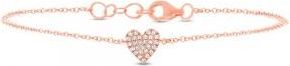 Allurez 0.08ct 14k Rose Gold Diamond Heart Bracelet