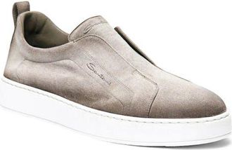 Santoni Victory Laceless Slip-On Sneaker in Beige at Nordstrom, Size 10.5