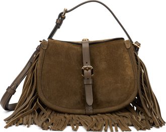 Etro Womens Shoulder Bag With Fringe Brown Calfskin Handbags Hand