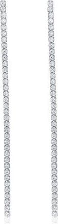 Suzy Levian Cubic Zirconia Linear Drop Earrings in Silver at Nordstrom Rack
