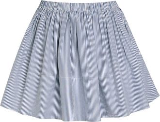 Suzie Kondi Fousta Striped Cotton-poplin Mini Skirt - Navy - S (UK8-10 / S)