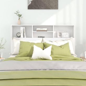 Berkfield Home Headboard Cabinet White 140x19x103.5 cm