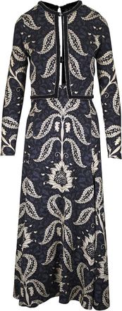 Johanna Ortiz Abito midi a fiori - Blu