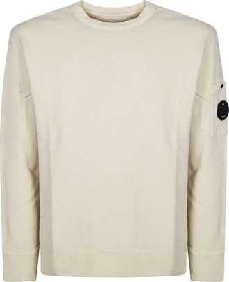 C.P. Company Off-White Crewneck Delave Logo Sweatshirt