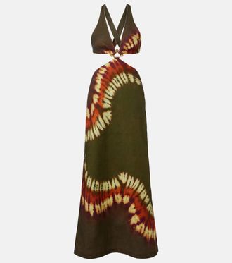 Alemais Al&eacute;mais Marilyn dyed denim midi dress