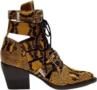 Chlo&eacute; Yellow Snake Effect Rylee Ankle Boots Size 35