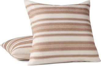 Coyuchi Serrano Organic Cotton Throw Pillow Cover in Chestnut at Nordstrom