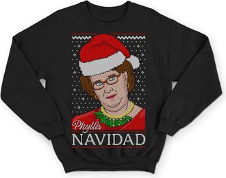 Sanfran Clothing Phyllis Navidad Top Funny Christmas Xmas Office Michael Scott Dwight Jumper Sweater Extra Large/Black