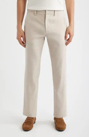 Nordstrom Linen Blend Flat Front Pants in Grey Moonbeam - White at Nordstrom, Size 36