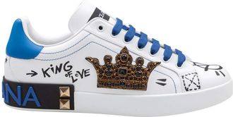 Dolce & Gabbana Portofino Sneakers In Nappa Leather With Graffiti