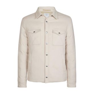 Eleventy Light Jackets, male, Beige, M, Giubbino Camicia Over