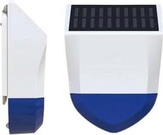 OEM Sirena Exterior - Alarma Con Luz - Seguridad Para El Hogar - Alimentaci&oacute;n Solar - 20 X 15 X 6,6 Cm - Blanco