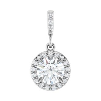 Diamond2Deal 14k White Gold 5/8ct Lab-Grown Diamond Halo-Style Pendant