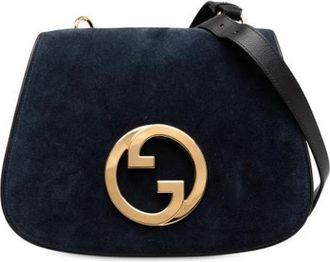 Gucci Pre-owned Shoulder Bags, female, Blue, Size: ONE SIZE Pre-owned Leather Shoulder Bag