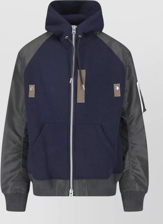 sacai padded hooded coat