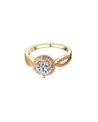 Genevive 14K Over Silver Cz Ring