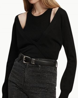 Veronica Beard Lolasee Pullover Top In Black