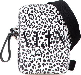 Valentino Garavani Borsa a tracolla VLTN piccola in pelle con stampa animalier 2018-2025 - Nero