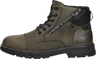 Mustang Schoenen, Heren, Groen, 46 EU, Leer, Veterschoenen Hoog