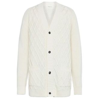 Knowledge Cotton Apparel Cotton Diamond Cardigan Knit Cardigan f&uuml;r Herren | wei&szlig;