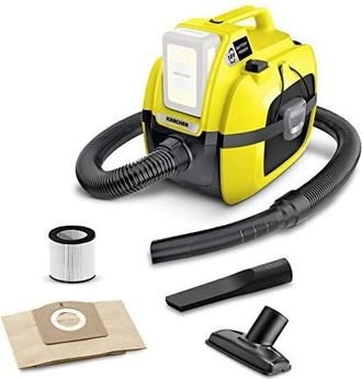 Karcher K&auml;rcher 18 V Aspirador Multiusos Wd 1 Compact, Aspirador En Seco Y H&uacute;medo, Filtro De Cartucho, Manguera: 1,20 M, Dep&oacute;sito: 7 L, Potencia: 230 W, Compa