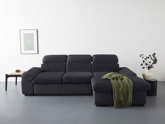 Cotta Ecksofa »Lola L-Form mit Kopfteilfunktion & Hocker« wahlweise mit Bettfunktion, Bettkasten & Armteilverstellung