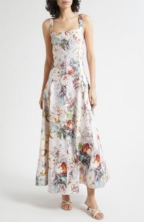 Alice & Olivia Floral Print Sleeveless Maxi Dress in Sweet Peony at Nordstrom, Size 2