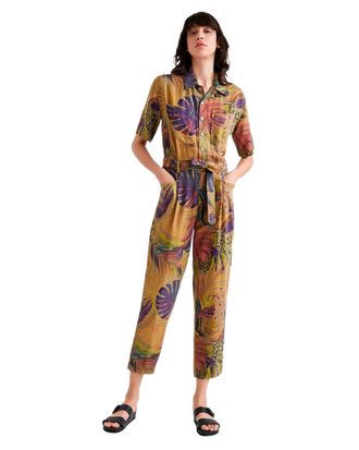 Desigual Lara Khaki Tropical Jumpsuit 22SWPW18
