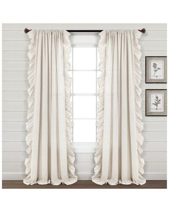 Lush Décor Lush Decor Linen Ruffle Window Curtain Single Panel