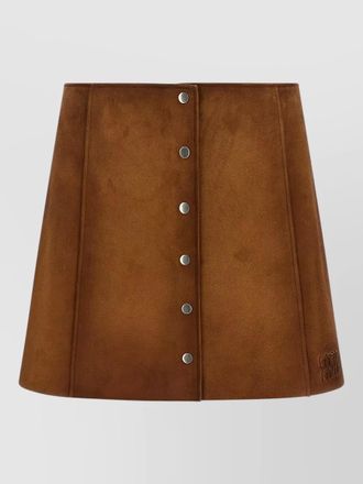Miu Miu suede paneled mini a-line skirt