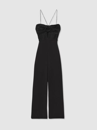 AMUR Cady Rosette Jumpsuit, Black, 6