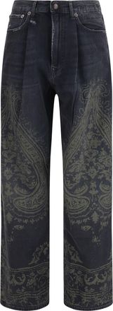 R13 Womens Jeans Damon Baroque Black Cotton