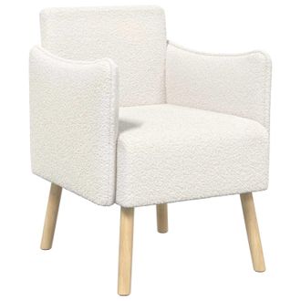 vidaXL Sill&oacute;n Decorativo Crema Boucl&eacute; Vidaxl
