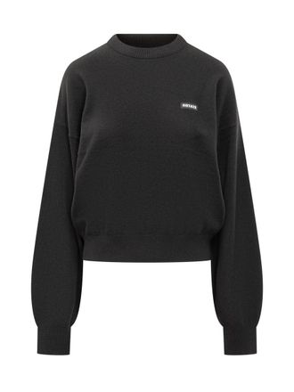Rotate Rotate Black Sweatshirt With Embroidered Logo