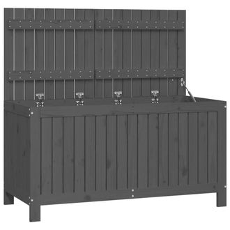 Berkfield Home Garden Storage Box Grey 121x55x64 cm Solid Wood Pine | Size: 121 x 55 x 64 cm