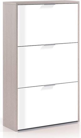 For&eacute;s Zapatero 3 Puertas Abatible Blanco Y Roble